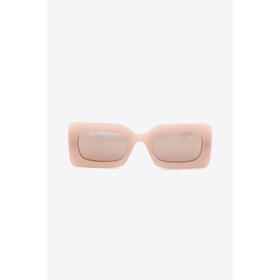 Polycarbonate Frame Rectangle Sunglasses Peach / One Size