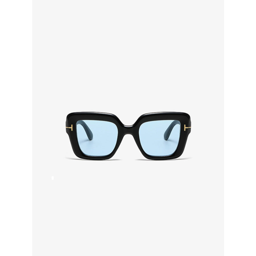 Polycarbonate Frame Square Sunglasses Pastel Blue / One Size Apparel and Accessories