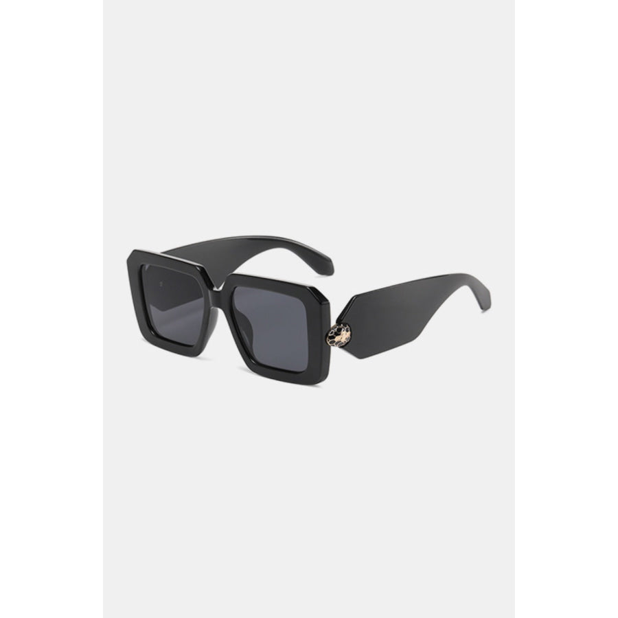 Polycarbonate Frame Square Sunglasses Black / One Size Apparel and Accessories