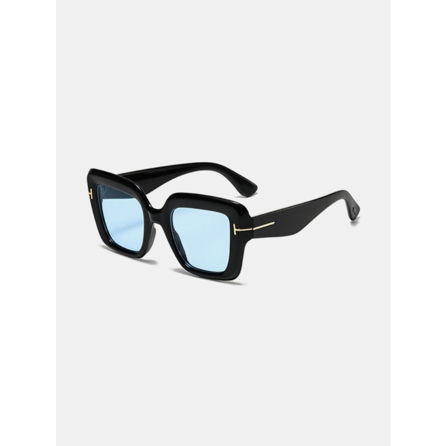 Polycarbonate Frame Square Sunglasses Pastel Blue / One Size Apparel and Accessories