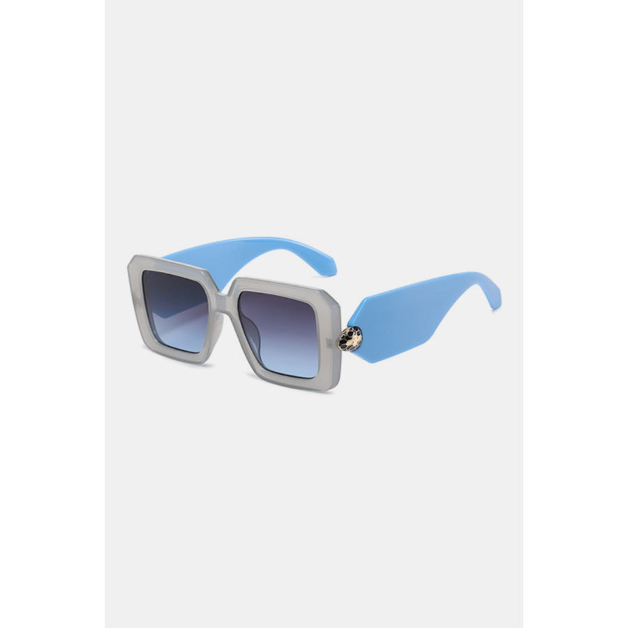 Polycarbonate Frame Square Sunglasses Pastel Blue / One Size Apparel and Accessories