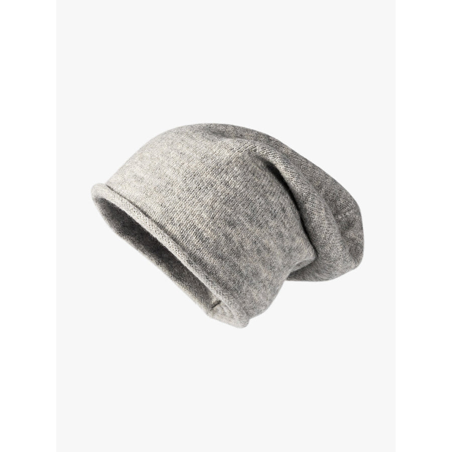 Polyester Knit Beanie Hat Gray / One Size Apparel and Accessories