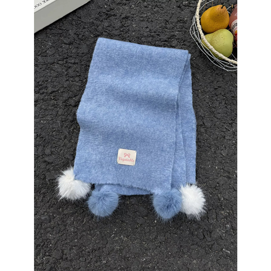 Pom-Pom Scarf Blue / ONESIZE Apparel and Accessories