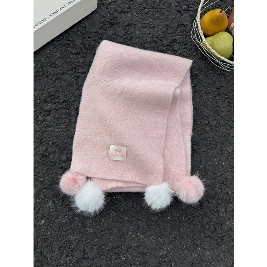 Pom-Pom Scarf Pink / ONESIZE Apparel and Accessories