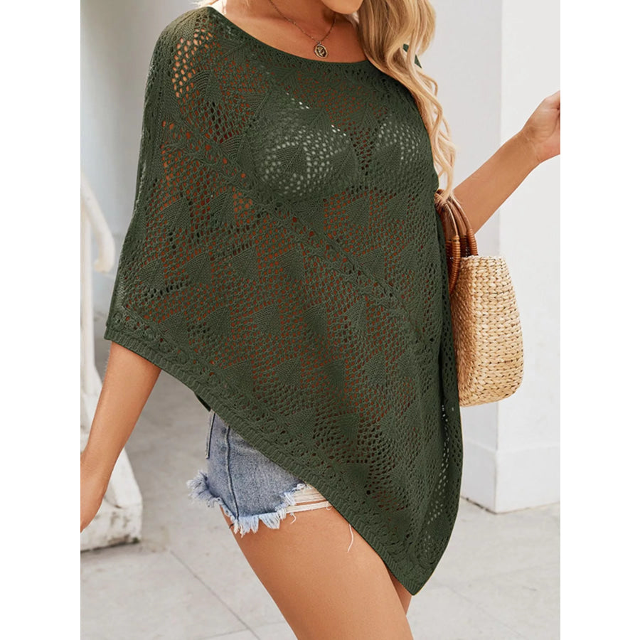 Poncho Style Knit Cover Up Apparel and Accessories