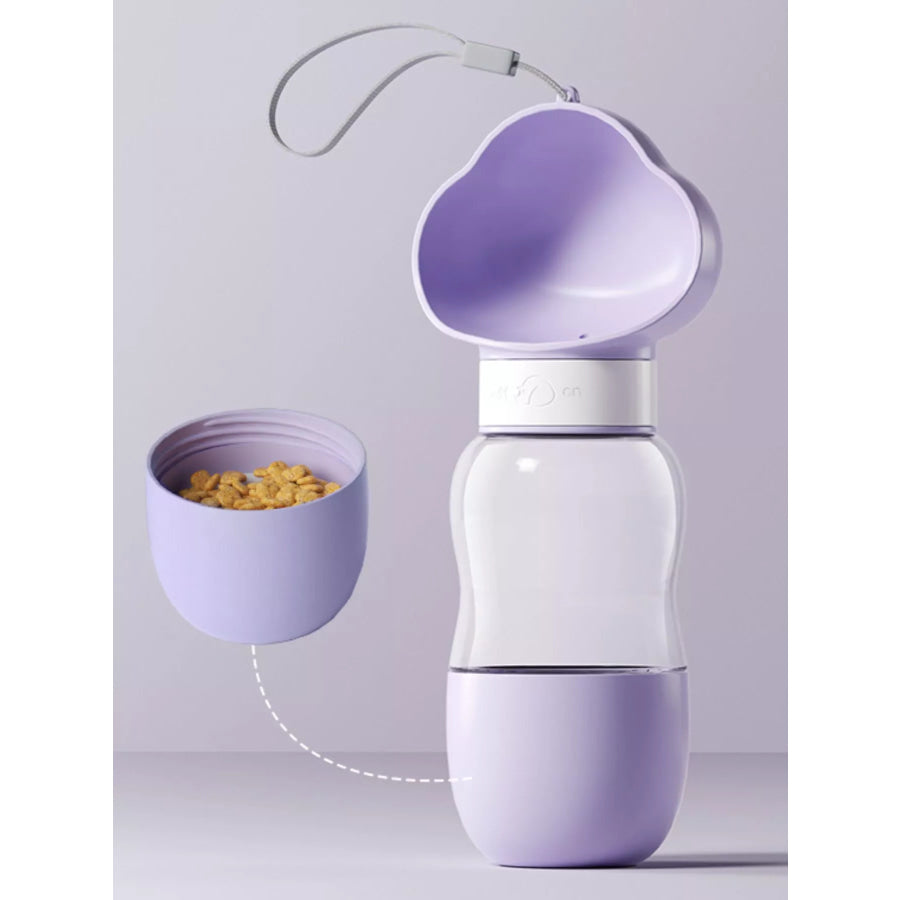 Portable 2-in-1 Pet Water and Food Bowl Lavender / One Size Apparel and Accessories