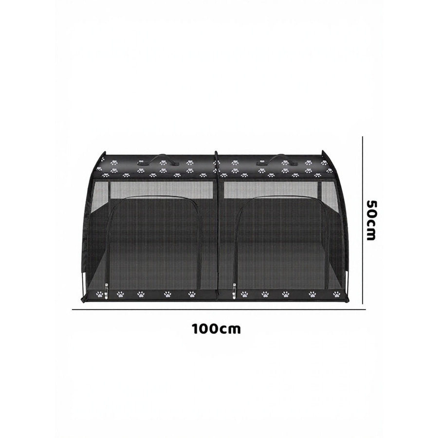 Portable Breathable Car Pet Cage Black Double Cage / L Apparel and Accessories