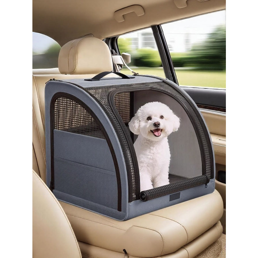 Portable Breathable Car Pet Cage Dark Gray / L Apparel and Accessories