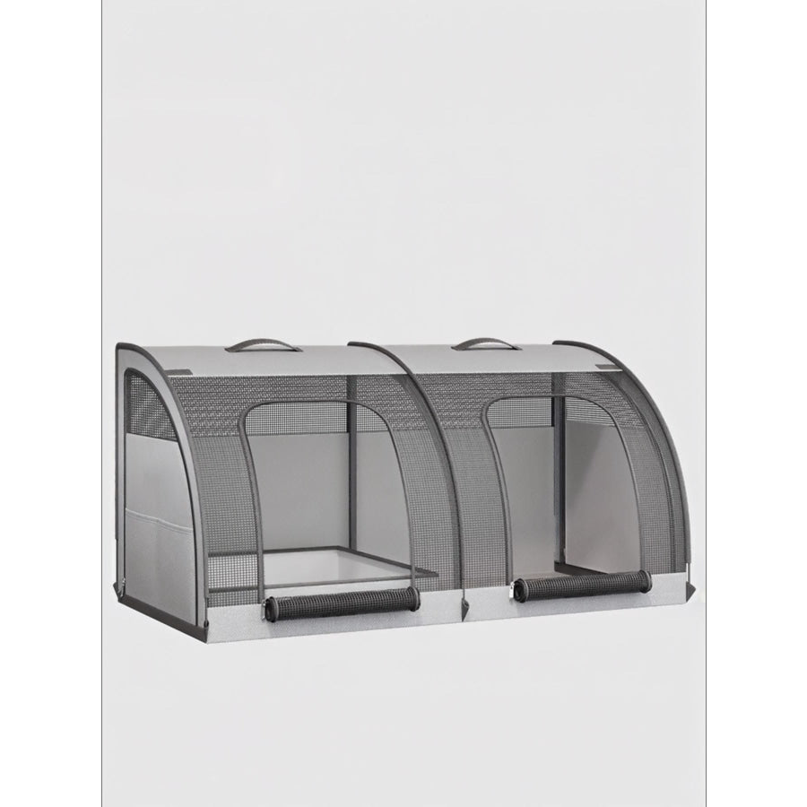 Portable Breathable Car Pet Cage Gray Double Cage / L Apparel and Accessories