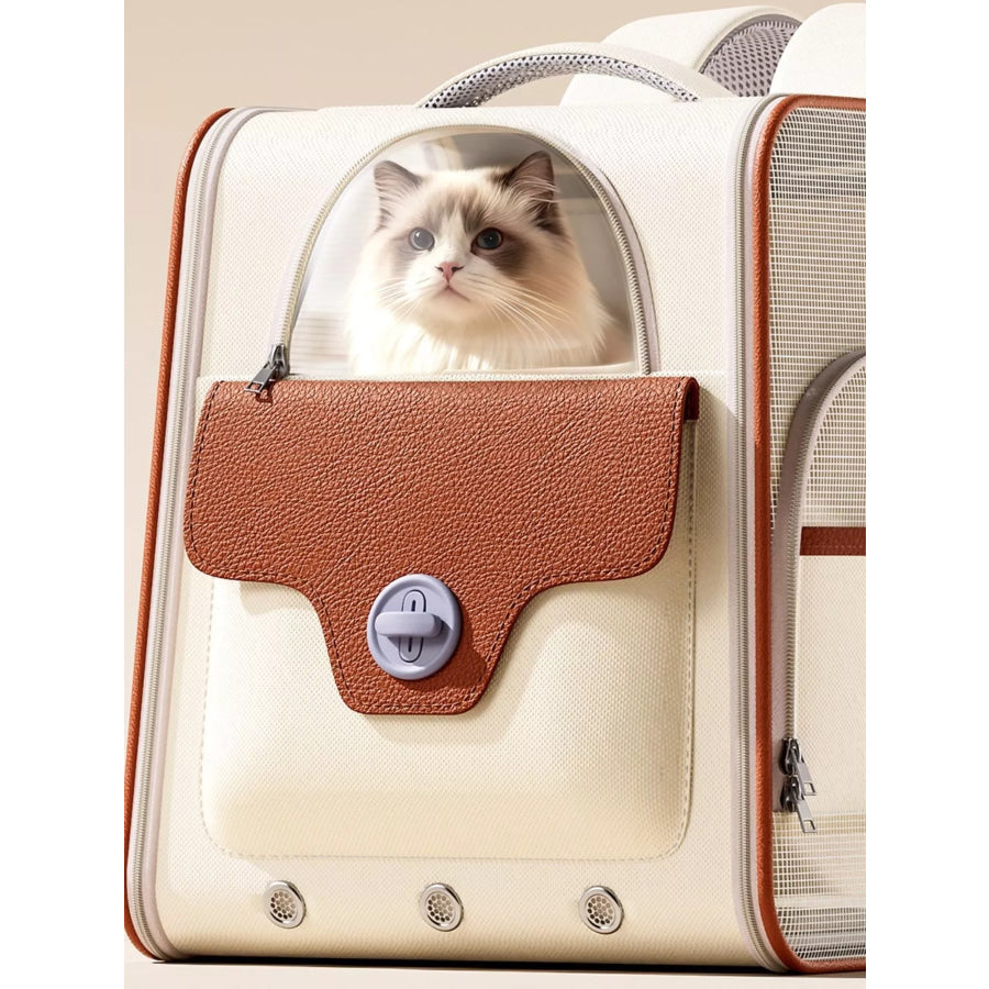 Portable Breathable Pet Carrier Backpack Backpack Pet Bag / One Size Apparel and Accessories