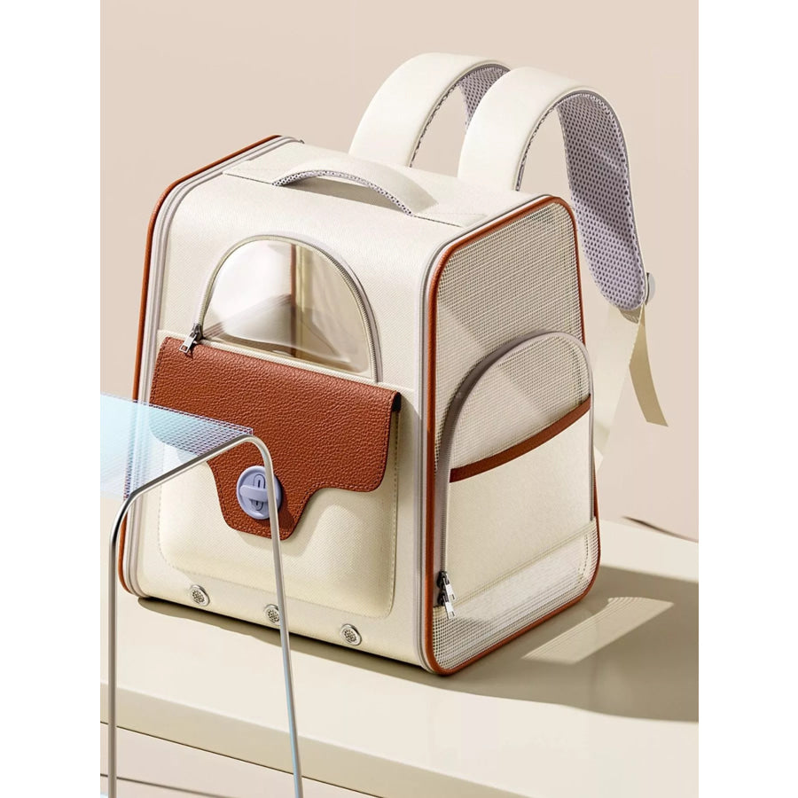 Portable Breathable Pet Carrier Backpack Backpack Pet Bag / One Size Apparel and Accessories