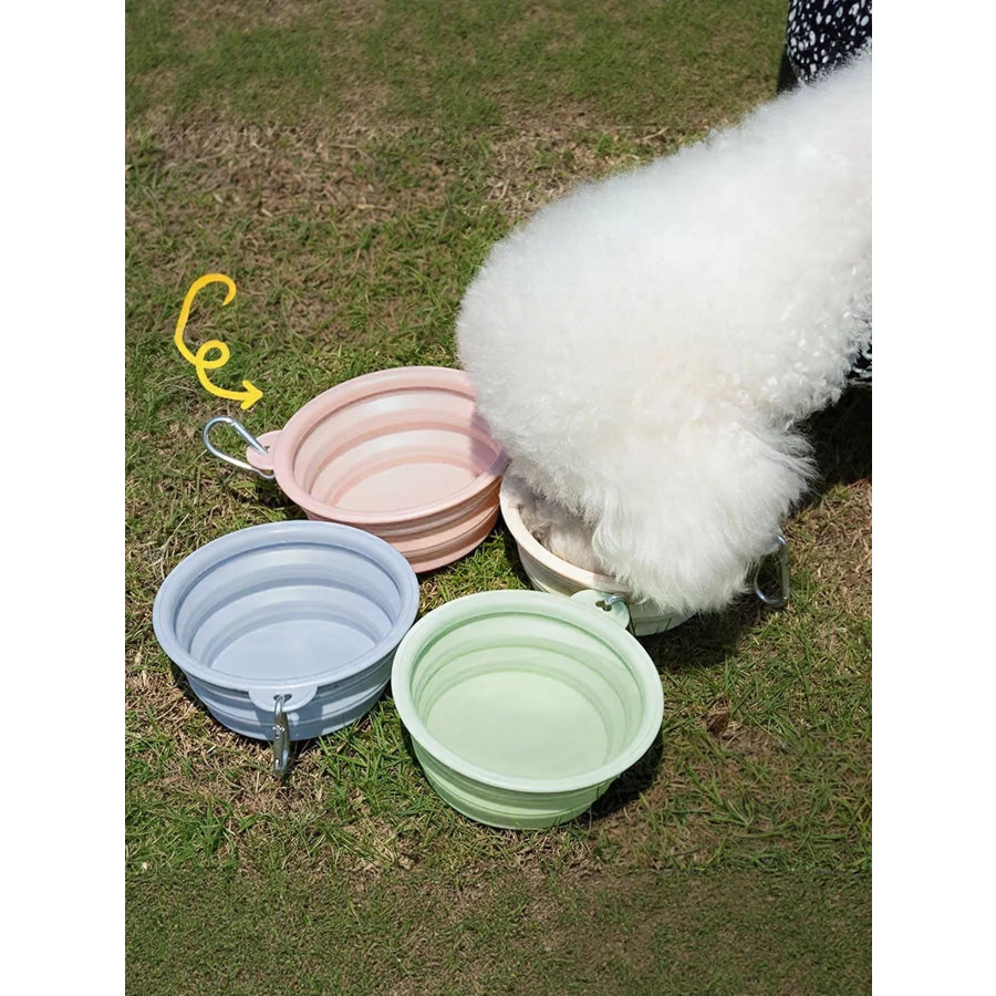 Portable Collapsible Pet Bowls Pastel Yellow / S Apparel and Accessories