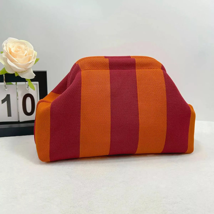 Portable Contrast Knit Clutch Style A / One Size Apparel and Accessories