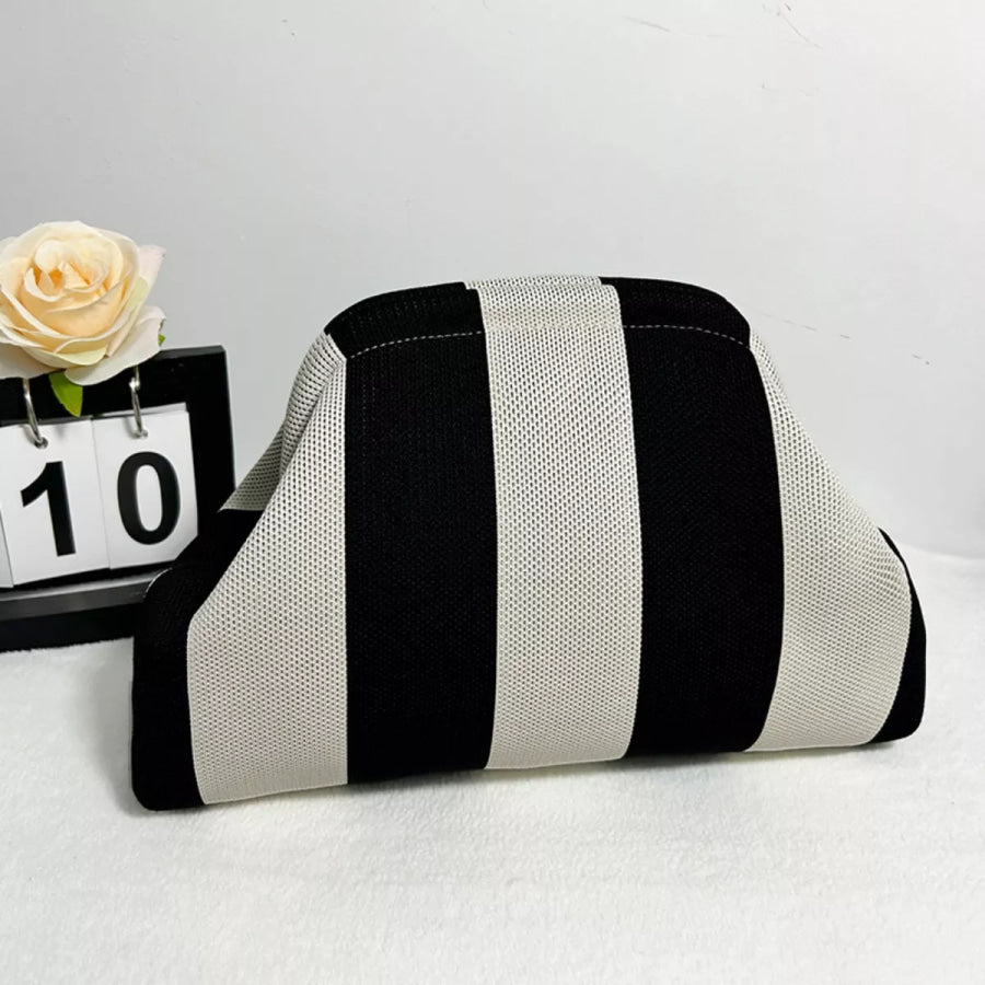 Portable Contrast Knit Clutch Style B / One Size Apparel and Accessories