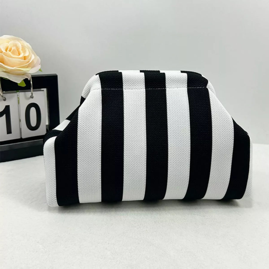 Portable Contrast Knit Clutch Style C / One Size Apparel and Accessories