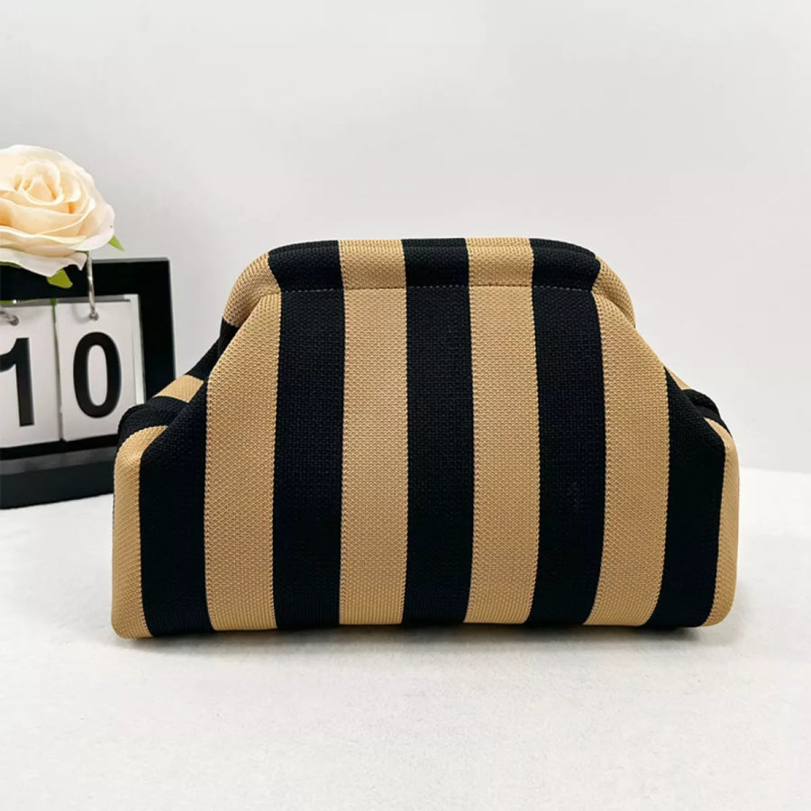 Portable Contrast Knit Clutch Style E / One Size Apparel and Accessories