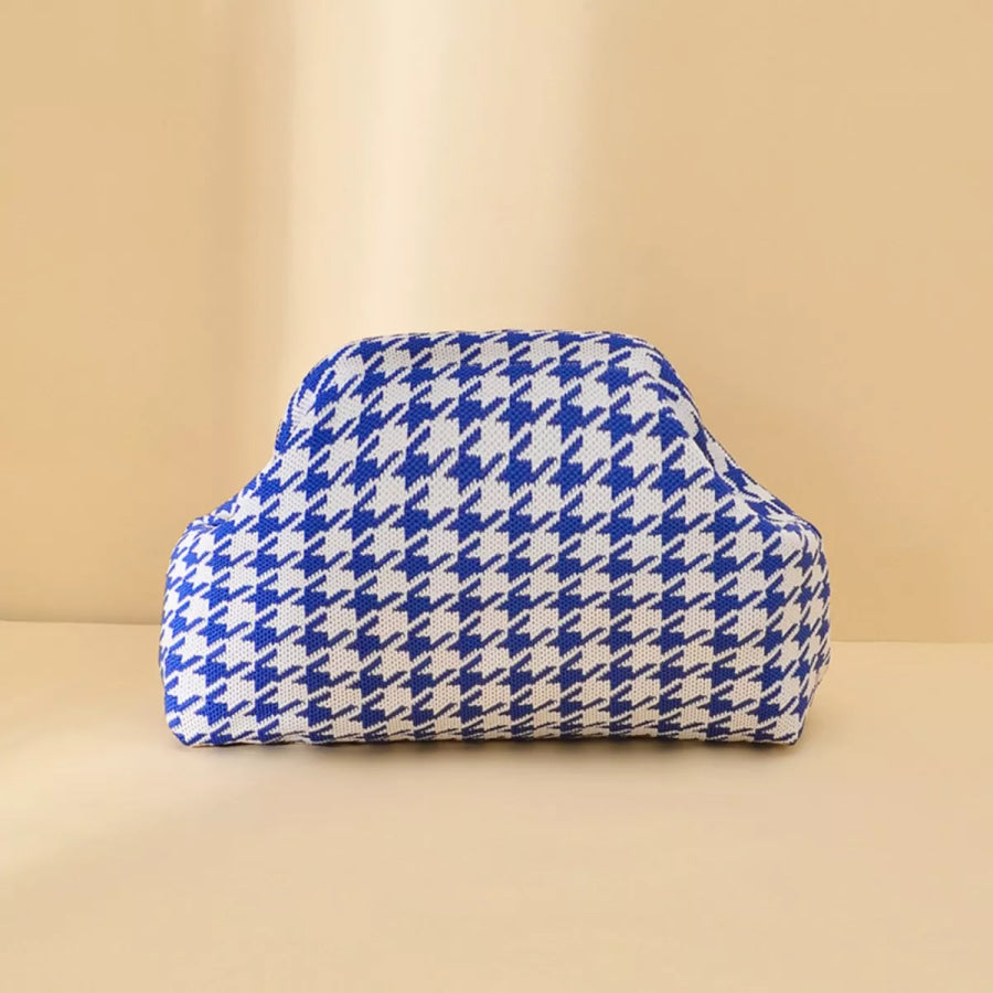 Portable Contrast Knit Clutch Style H / One Size Apparel and Accessories