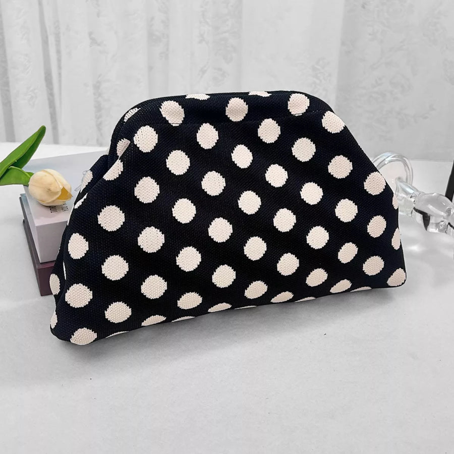 Portable Contrast Knit Clutch Style L / One Size Apparel and Accessories