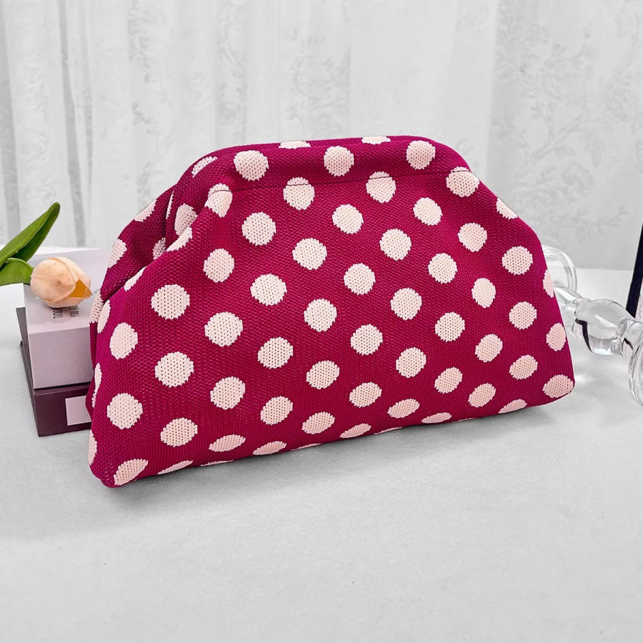 Portable Contrast Knit Clutch Style M / One Size Apparel and Accessories