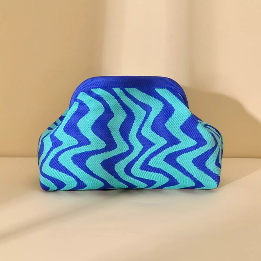 Portable Contrast Knit Clutch Style P / One Size Apparel and Accessories