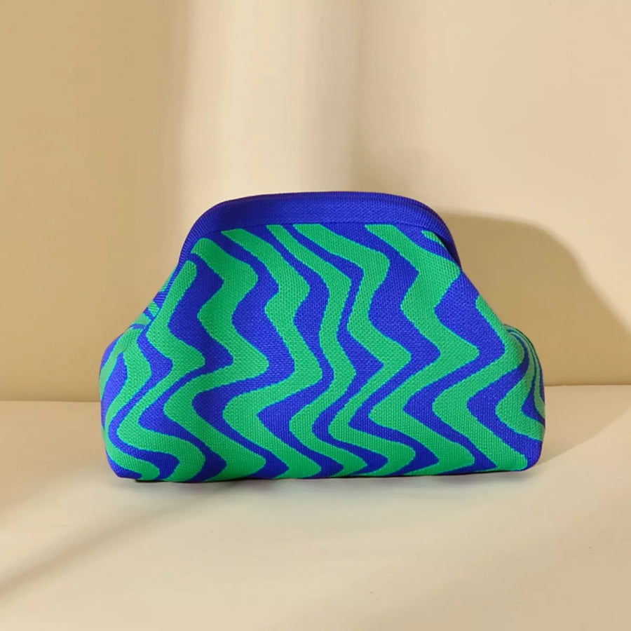 Portable Contrast Knit Clutch Style U / One Size Apparel and Accessories