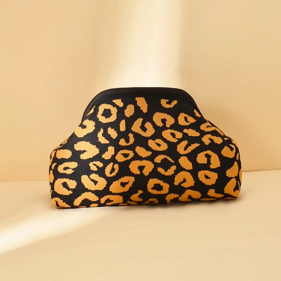 Portable Contrast Knit Clutch Style X / One Size Apparel and Accessories