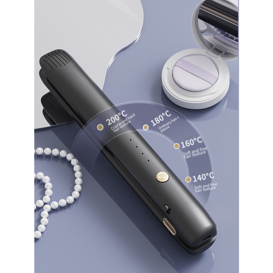 Portable Cordless Hair Straightener Black / ONESIZE Apparel and Accessories