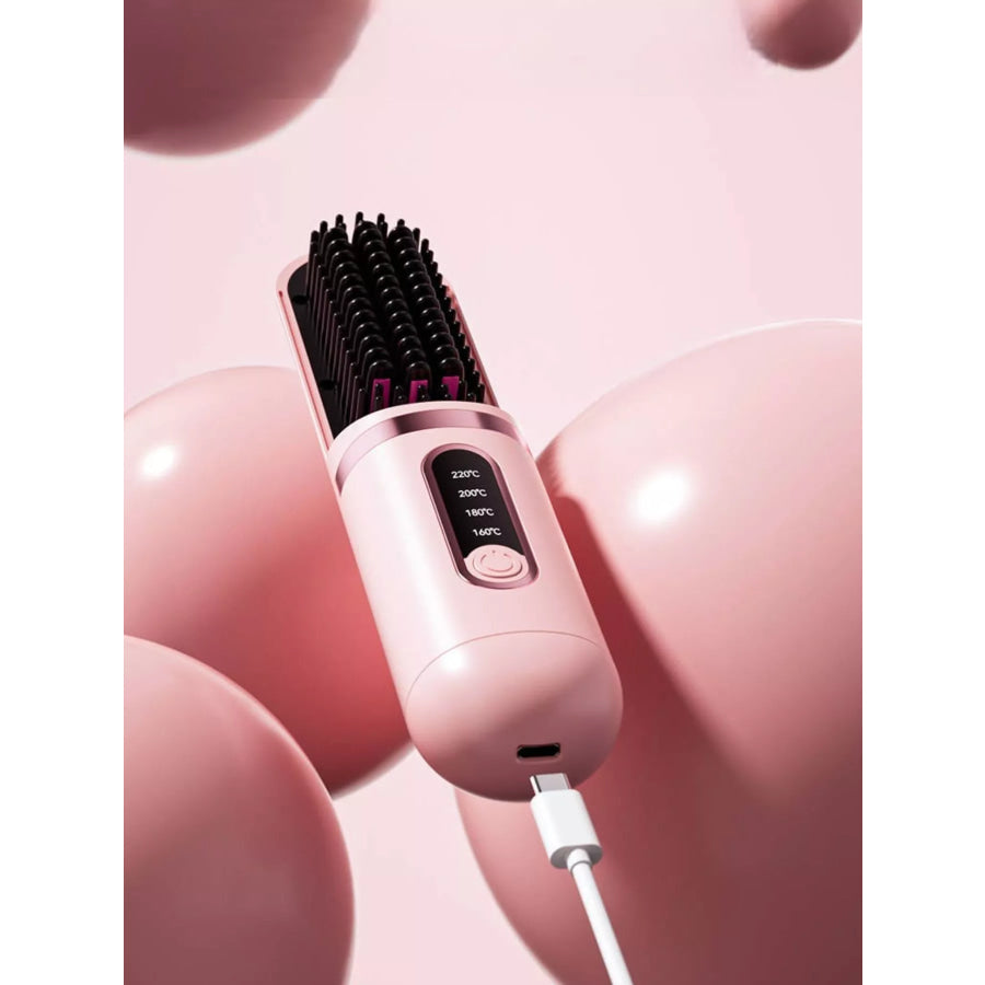 Portable Heated Hair Straightening Comb Dusty Pink / ONESIZE Apparel and Accessories
