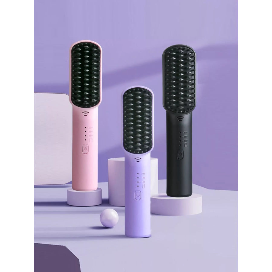Portable Heated Hair Straightening Comb Purple / ONESIZE Apparel and Accessories