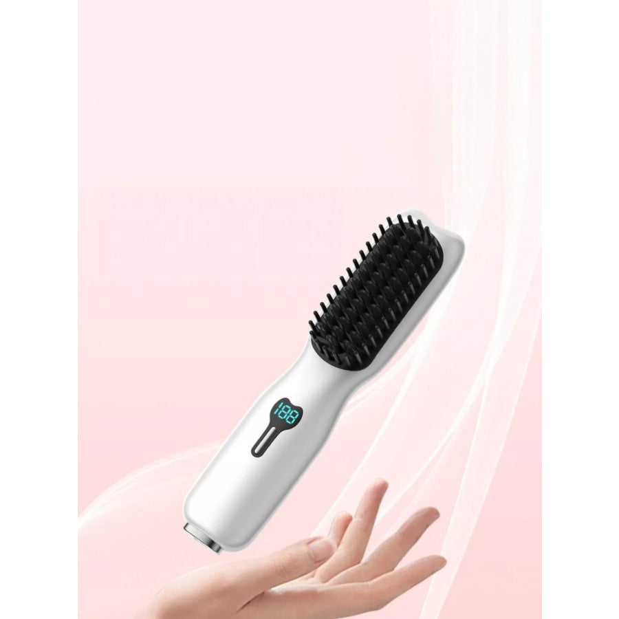 Portable Heated Hair Straightening Comb White / One Size Apparel and Accessories