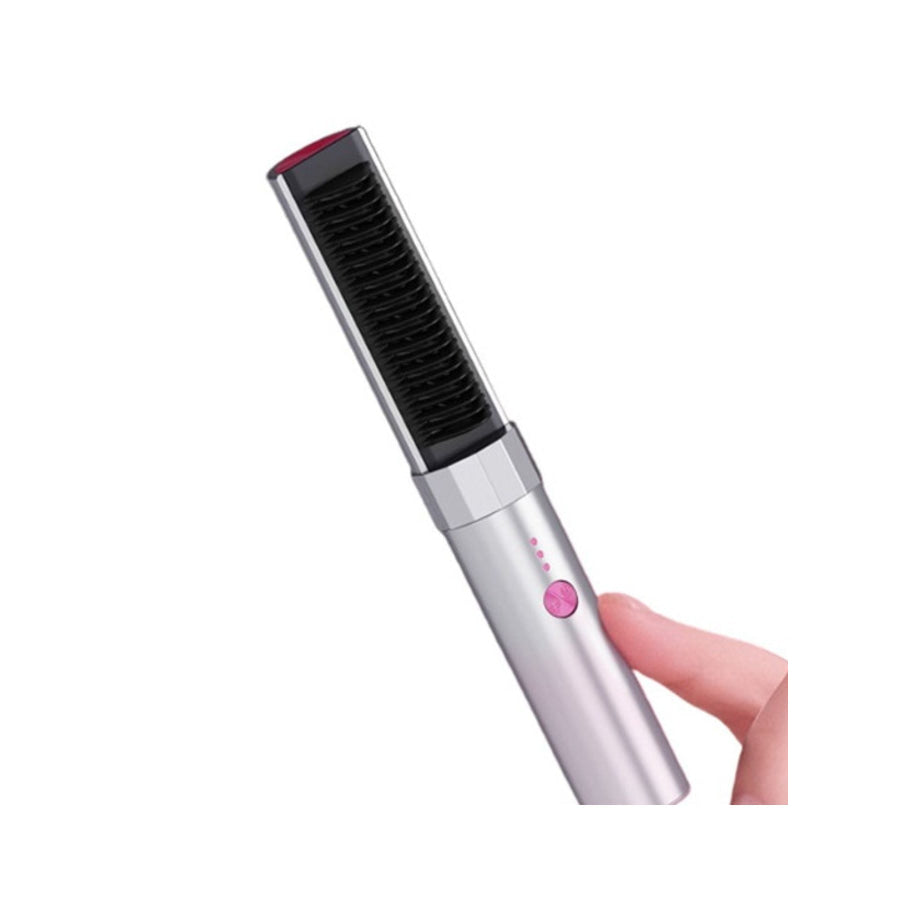 Portable Heated Straightening Comb Silver / ONESIZE Apparel and Accessories