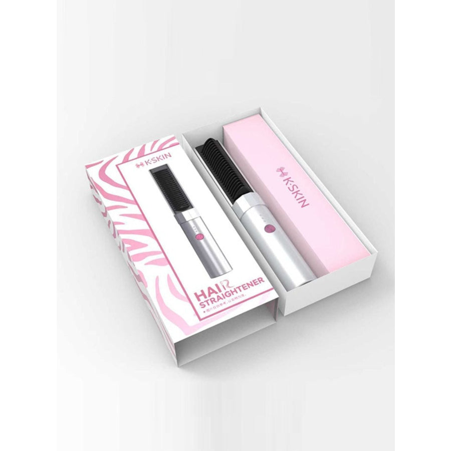 Portable Heated Straightening Comb Silver / ONESIZE Apparel and Accessories