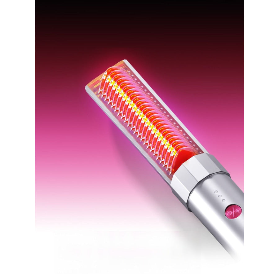 Portable Heated Straightening Comb Silver / ONESIZE Apparel and Accessories