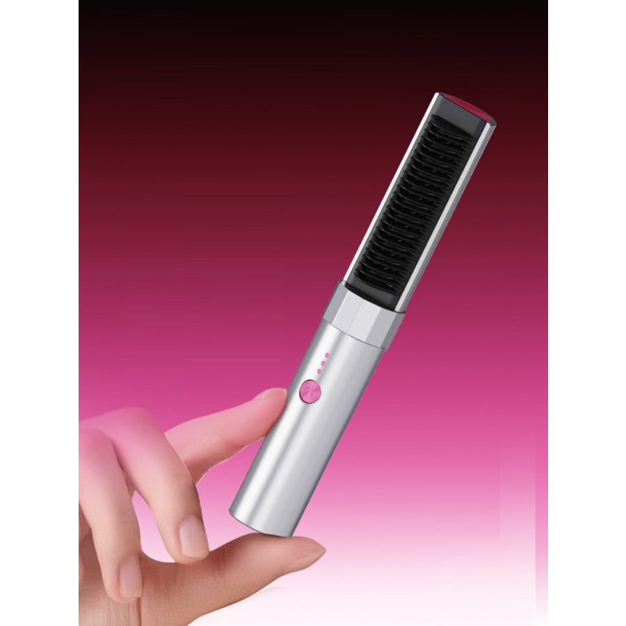 Portable Heated Straightening Comb Silver / ONESIZE Apparel and Accessories