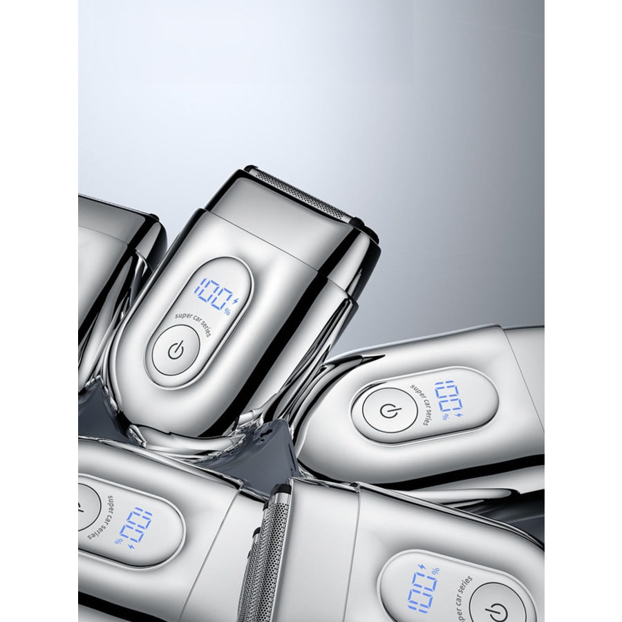 Portable Mini Shaver with LED Display Silver / One Size Apparel and Accessories