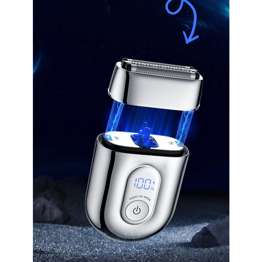 Portable Mini Shaver with LED Display Silver / One Size Apparel and Accessories