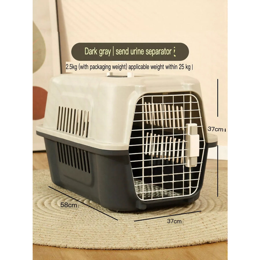 Portable Pet Carrier Dark Gray Large (Within 55 lbs)) / One Size Apparel and Accessories