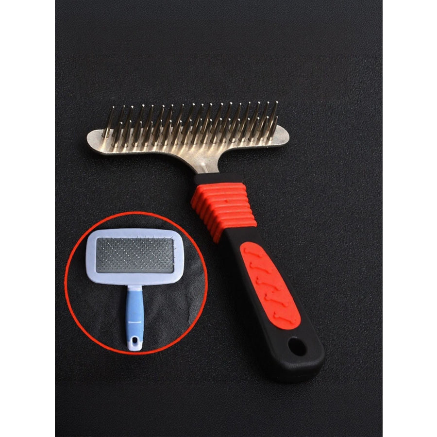 Portable Pet Hair Remover Comb Long/Short Needle Comb + Small Comb / One Size Apparel and Accessories