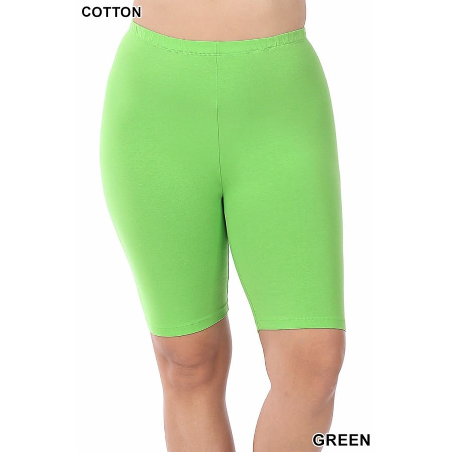 NEW Colours Coming mid-Jan! Premium Cotton Bike Shorts Green / 1XL Leggings