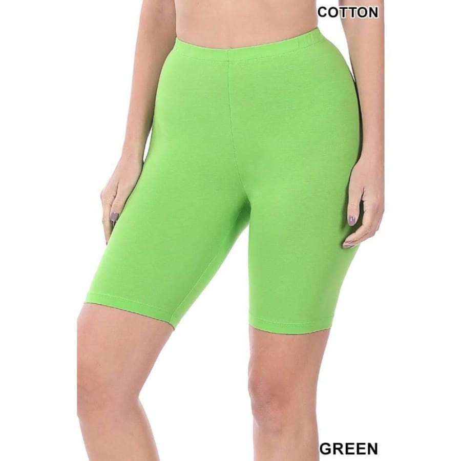 NEW Colours Coming mid-Jan! Premium Cotton Bike Shorts Green / S Leggings