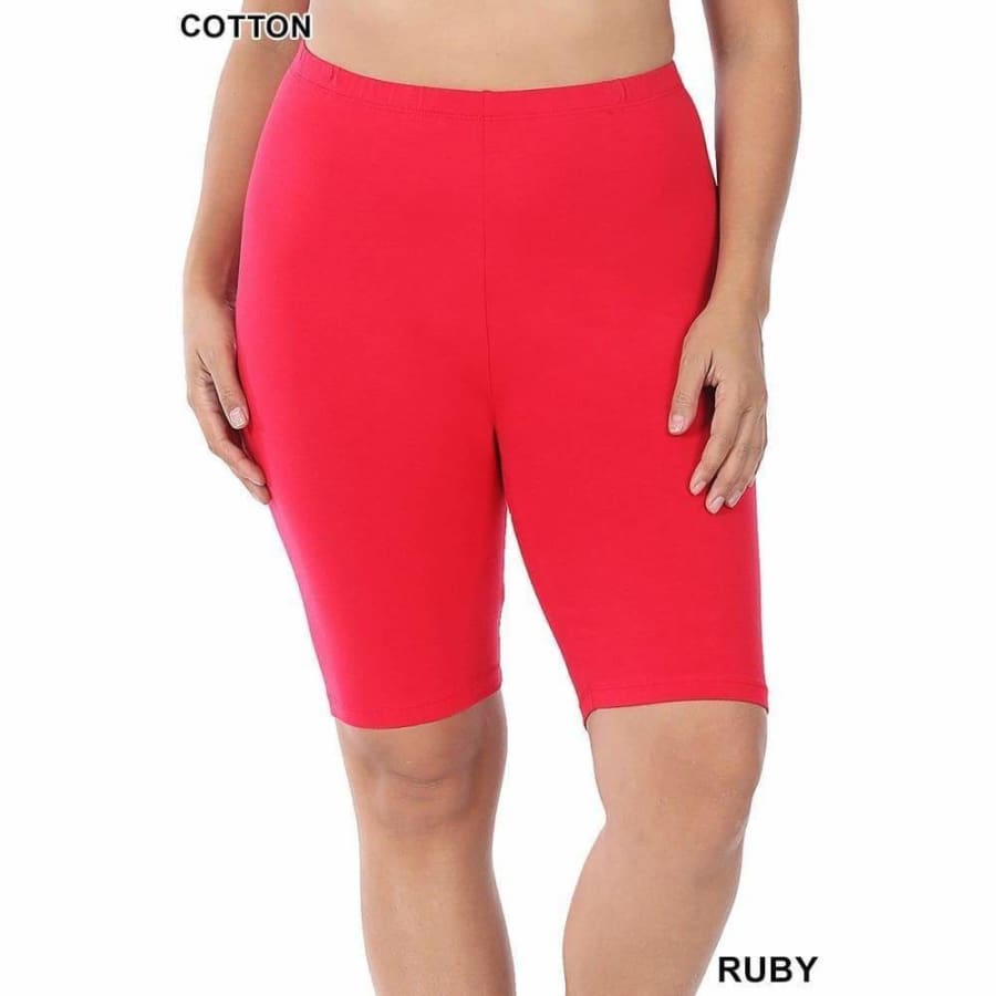 NEW Colours Coming mid-Jan! Premium Cotton Bike Shorts Ruby / 1XL Leggings