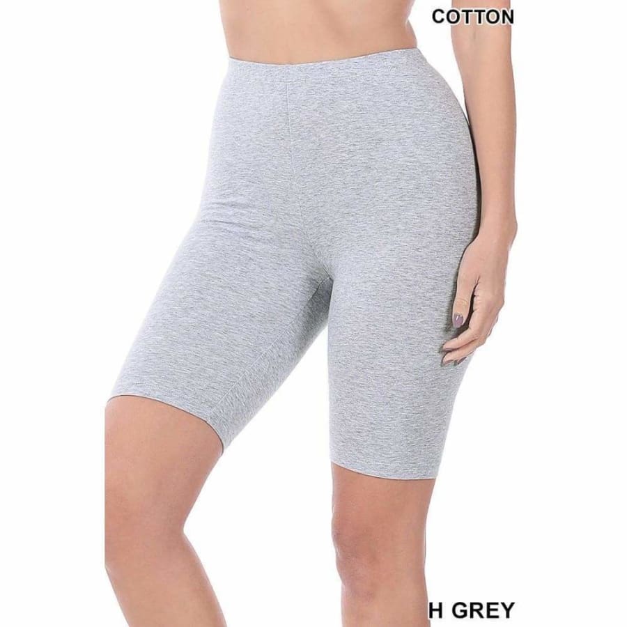 NEW Colours Coming mid-Jan! Premium Cotton Bike Shorts Heather Grey / S Leggings