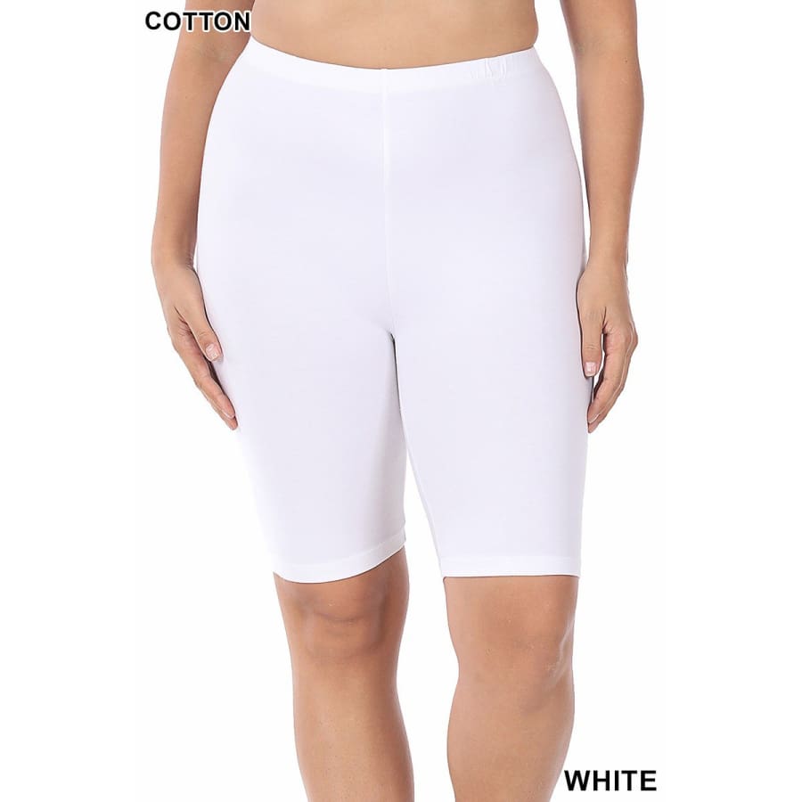 NEW Colours Coming mid-Jan! Premium Cotton Bike Shorts White / 1XL Leggings