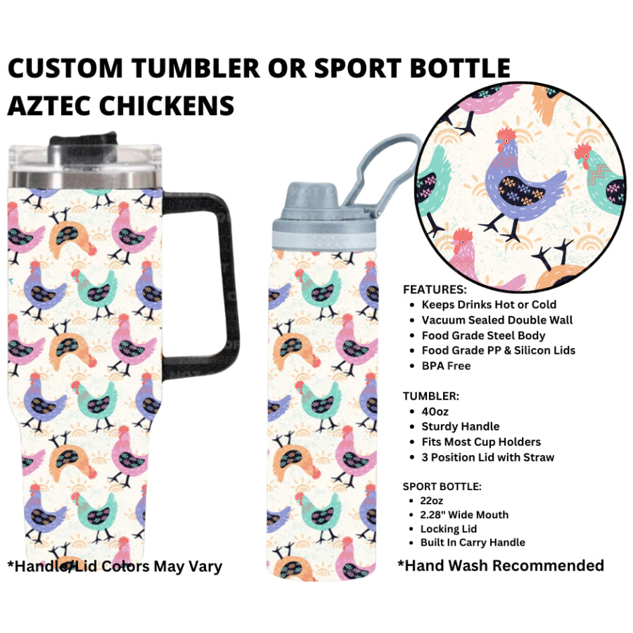 Preorder Custom 40oz Tumbler / 22oz Sport Bottle - Closes 1 Jan - ETA early Apr 2025 Tumbler