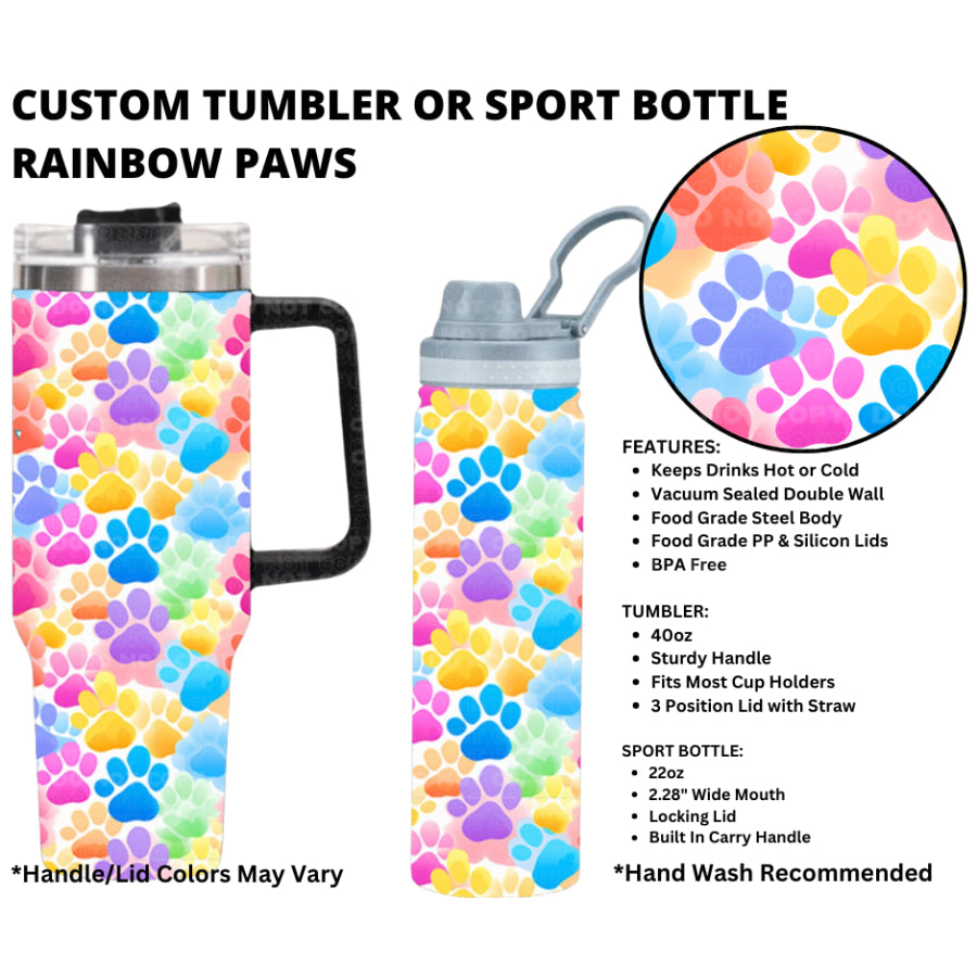 Preorder Custom 40oz Tumbler / 22oz Sport Bottle - Closes 1 Jan - ETA early Apr 2025 Tumbler