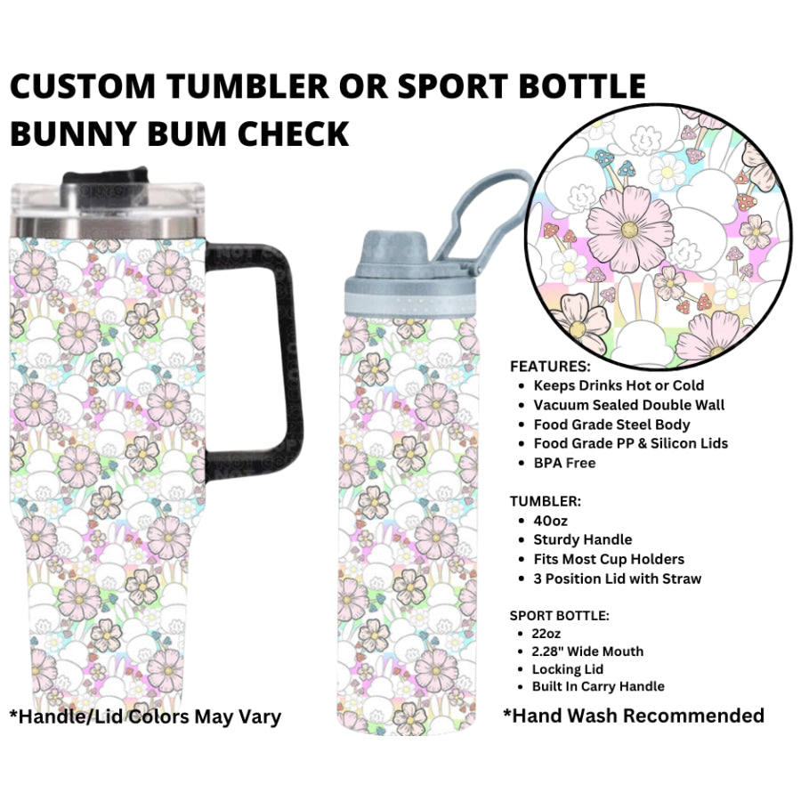 Preorder Custom 40oz Tumbler / 22oz Sport Bottle - Closes 1 Jan - ETA early Apr 2025 Tumbler