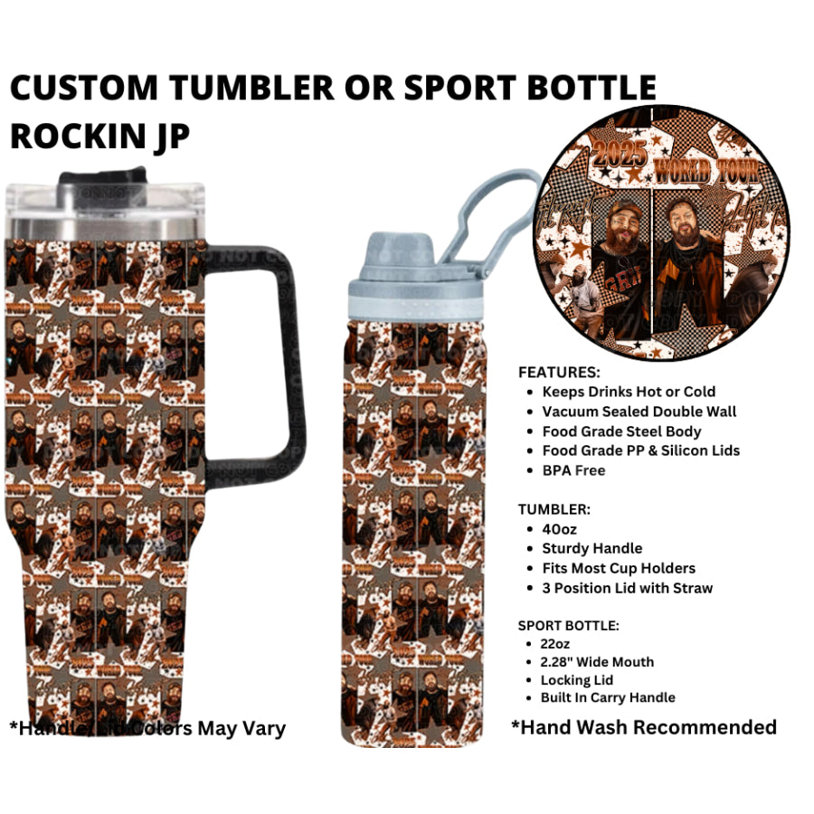 Preorder Custom 40oz Tumbler / 22oz Sport Bottle - Closes 1 Jan - ETA early Apr 2025 Tumbler