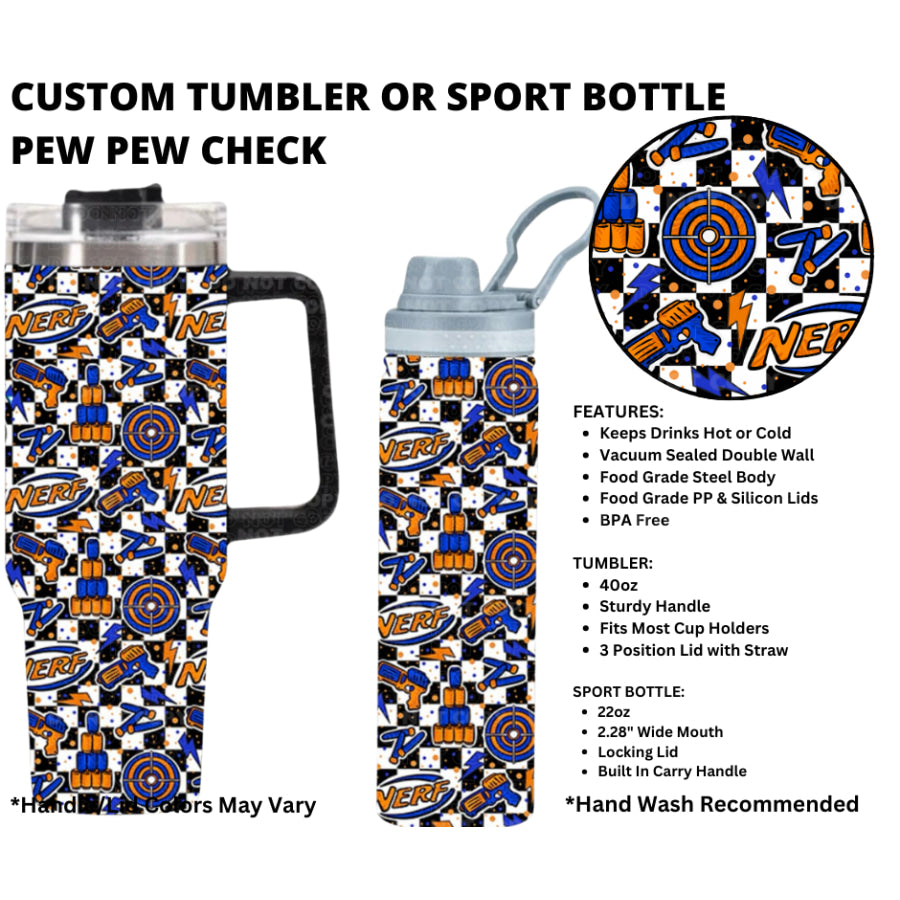 Preorder Custom 40oz Tumbler / 22oz Sport Bottle - Closes 1 Jan - ETA early Apr 2025 Tumbler