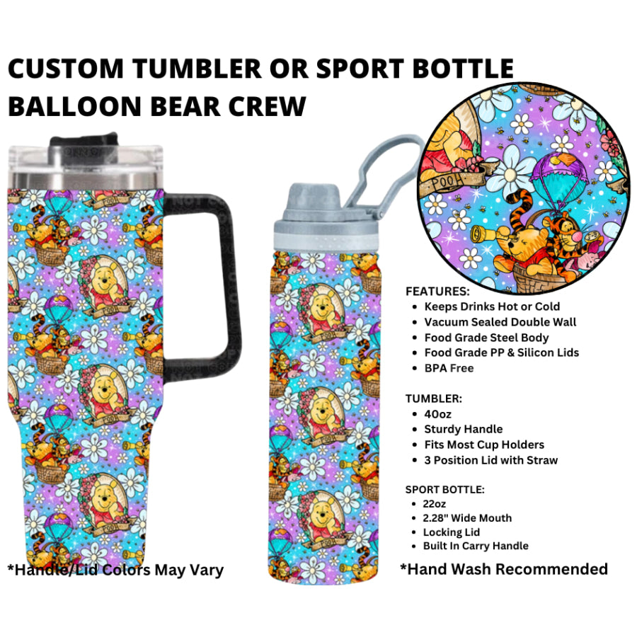 Preorder Custom 40oz Tumbler / 22oz Sport Bottle - Closes 1 Jan - ETA early Apr 2025 Tumbler