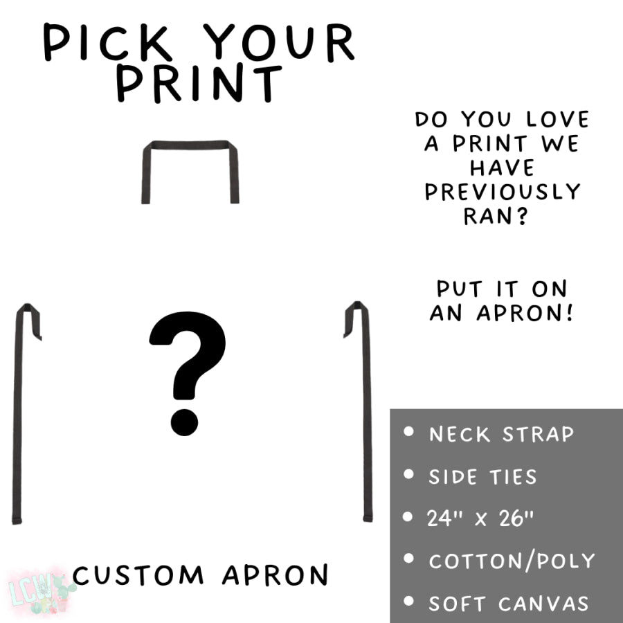 Preorder Custom Aprons and Oven Mitts - Closes 19 Sep - ETA early Dec 2025 Apron and Over Mitts